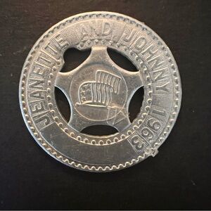 Vintage Rear Silver tone Aluminum Good Luck token